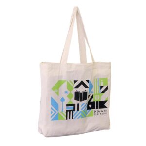 Eco Cotton-01 Natural Calico Tote Bag with Gusset